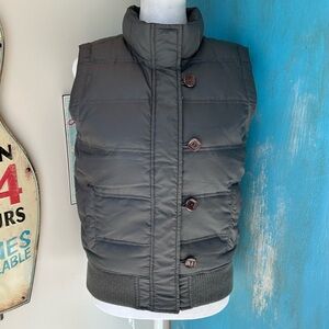 Fossil Gray Down Feather Puffer Vest